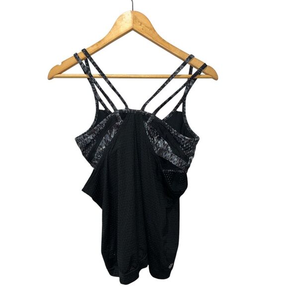 Athleta Women's Cobra Dot Invigorate Tank Top Size Small Black Gray Activewear - Picture 4 of 9